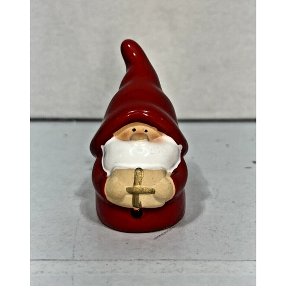 Santa Gnome with‎ present 3" Clay - Picture 1 of 5